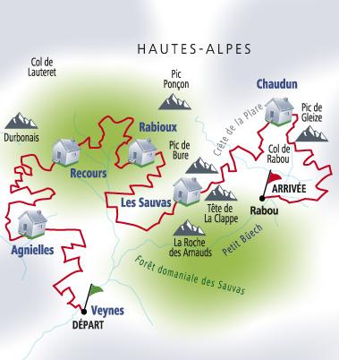 Carte rando retrouvance Hautes Alpes